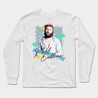 Retro 80s Phil Collins / Aesthetic Fan Art Design Long Sleeve T-Shirt